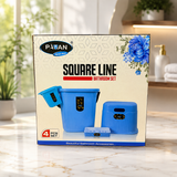 A07031 Plastic Square Line Bathroom Accessory Set (Pack Of 4pc)