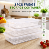 A06615 Multi-Purpose Fridge Storage Container Set (3 Pcs) – Transparent