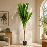 A06680 Large Artificial Banana Palm Tree in Black Nursery Pot for Home & Office Decor