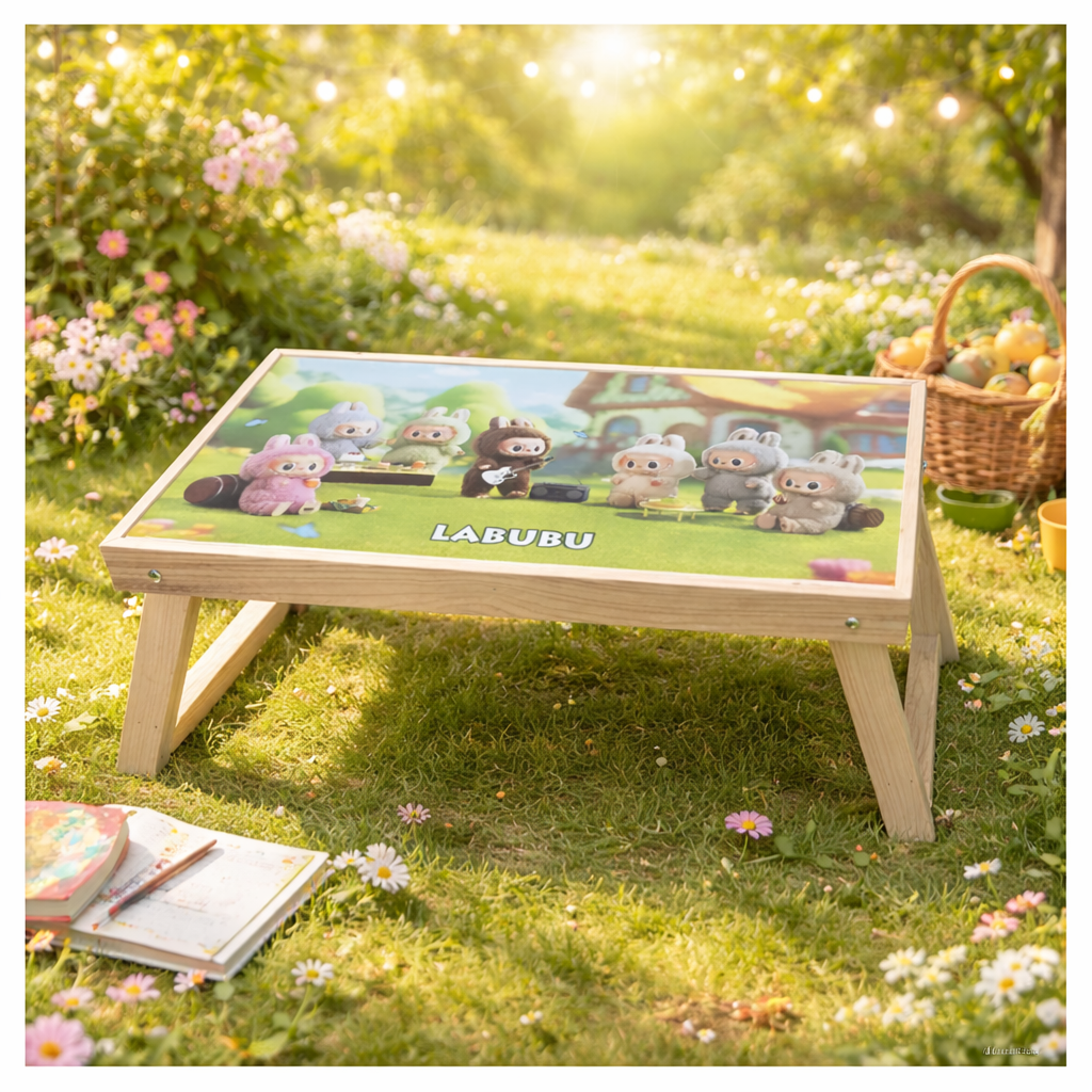 AM7059 LABUBU The Monsters Collection Wooden Foldable Laptop & Study T ...