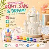 AM7534 Creative DIY Coloring Castle Piggy Bank Kit for Kids