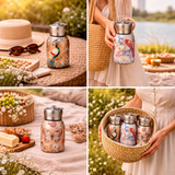 AM7803 COMPACT STAINLESS STEEL MINI BOTTLE WITH CARRYING RING FOR CONVENIENT ON THE GO HYDRATION - PRINTED