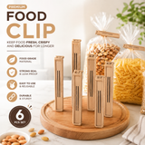 AM7354 6-Piece Large Reusable Food Bag Sealing Clips - Coffee Brown