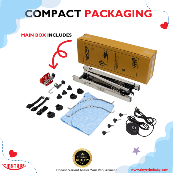 AM6458 TinyTyke- Automatic Baby Cradle Square Pipe - Fully Foldable (A-2S)