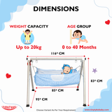 AM6460 TinyTyke- Automatic Baby Cradle Round Pipe - Fully Foldable (A-2R)
