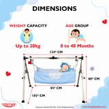 AM6458 TinyTyke- Automatic Baby Cradle Square Pipe - Fully Foldable (A-2S)