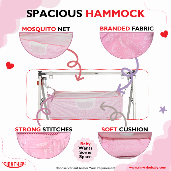 AM6459 TinyTyke- Automatic Baby Cradle Square Pipe - Semi Foldable (A-4S)