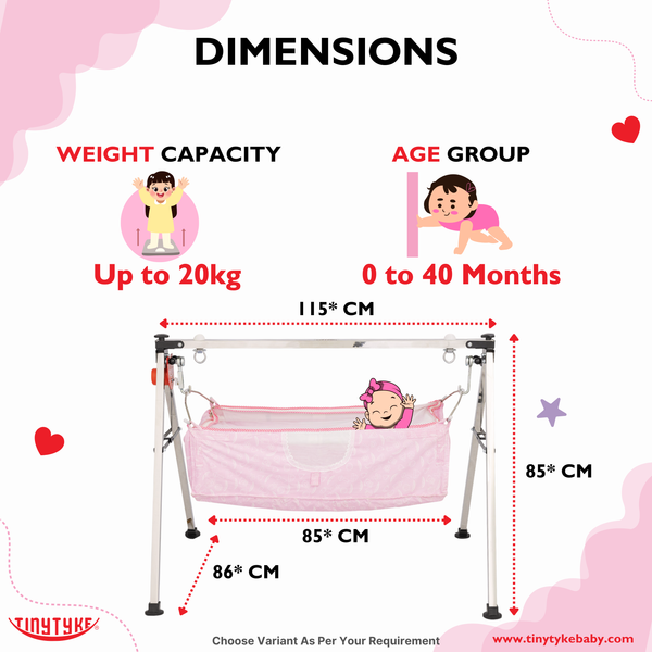 AM6459 TinyTyke- Automatic Baby Cradle Square Pipe - Semi Foldable (A-4S)