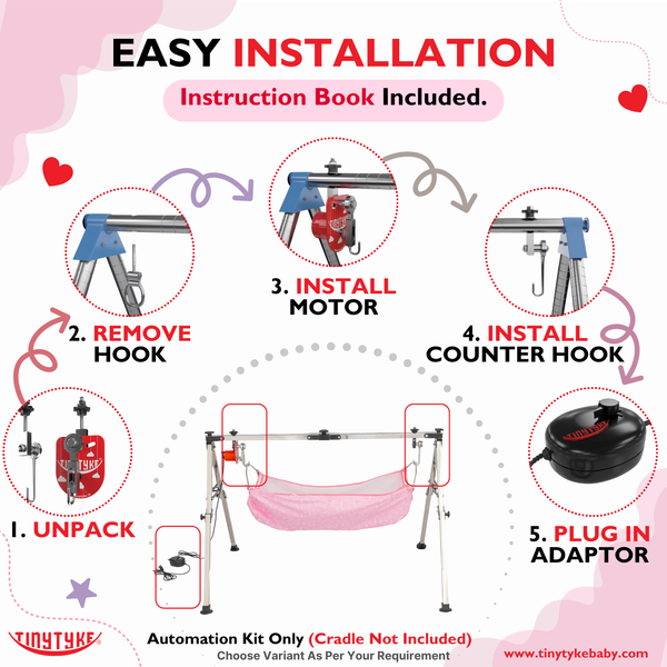 AM6457 TinyTyke- Baby Cradle Automation Kit (A-K) (For Manual Baby Cradle/ Cradle Not Included)