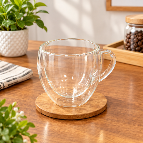 A07985 Marc Samuels Double-Walled Glass Coffee & Tea Mug (150 ml)