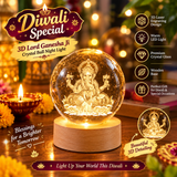 AM5927 3D Lord Ganesh Ji Crystal Ball Night Light