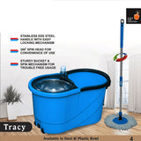 3977 Steel Spinner Bucket Mop 360 Degree Self Spin Mop Set