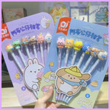 AM2970 Super Cute Cartoon Animals Eraser Pencil Set PS-2315-SC-6 Standard Bright Pencil Set, Pencil 6 Pcs, Eraser 6 Pcs