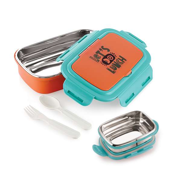 AM3318 Rishabh Flip Style Dlx Lunch Box Insulated Stainless Steel Lunch Box