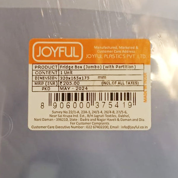AM3950 Joyful Fridge Container With Partition Jumbo (Multicolor)
