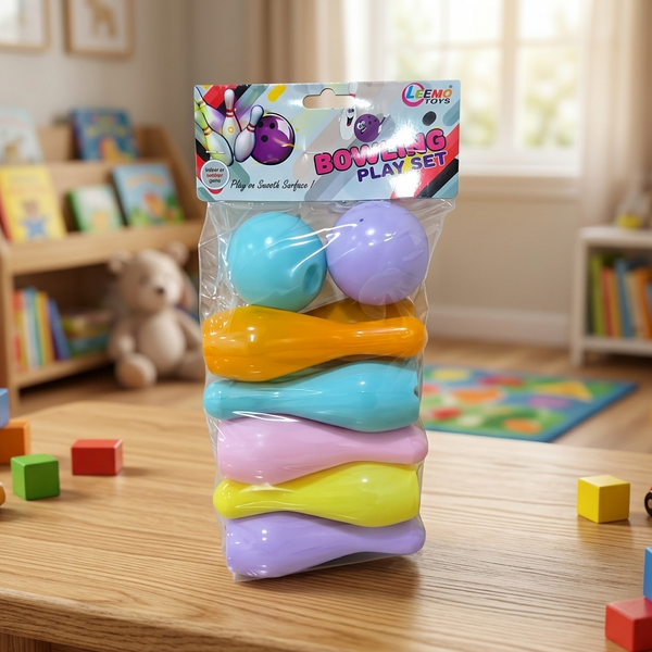 AM7074 Leemo Toys Colorful Plastic Bowling Play Set for Kids