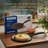 AM7402 Tramontina TITANEX Pre-Seasoned Cast Iron Dosa Tawa - 24 cm