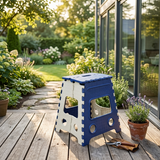 AM4526 Foldable Heavy-Duty Plastic Step Stool - 18 inch with Carrying Handle
