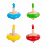 A07122 Colorful Wooden Spinning Top Toys -(4-Pack)