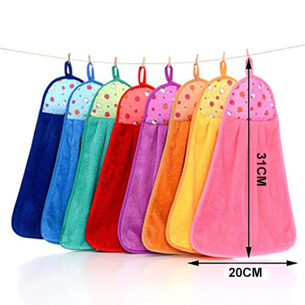 4920 Microfiber wash Basin Hanging Hand Towel Napkin Microfiber Cloth Cartoon Animal Hanging Dishcloths Kitchen Accessories ( 1pc )