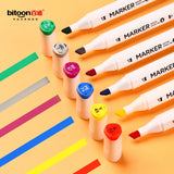 AM2463 Plastic Bitoon Twin Brush Marker BT987 Paint Markers Easy 24pcs Multicolours