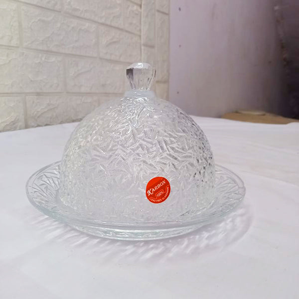 AM5402 Karbon Crystal Glass Cake Display Plate, Clear, Durable, crysta ...