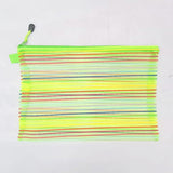 AM5228 Transparent Colorful Rainbow Stripe Multipurpose Bag, Fridge Bag with Zipper - 32.5x22.5Cm - Medium (Pack of 1)
