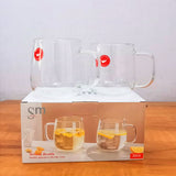 AM5376 Shine Max Transparent Glass Heat Resistant Tea - Coffee Mug (Set Of 2 Pcs)