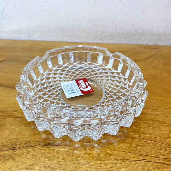 AM5359 Round Crystal Glass Smoking Ashtray- 128mm