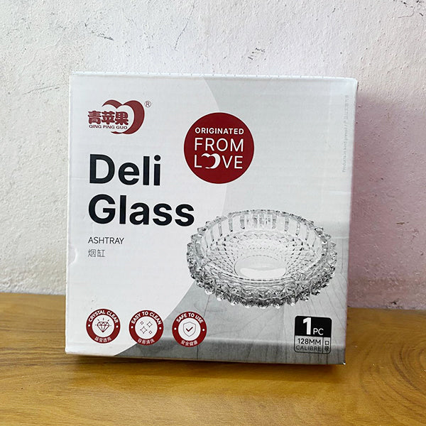 AM5359 Round Crystal Glass Smoking Ashtray- 128mm