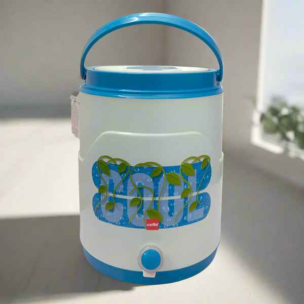 AM5160 Cello Fountain Plastic PU Insulated Water Jug 10 litres, Blue | Leak Resistant | Wide Mouth for Cleaning | BPA Free | Easy to Carry | Ideal for Travel, Picnic, Homes, Offices, Shops & Clinics