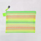 AM5227 Transparent Colorful Rainbow Stripe Multipurpose Bag, Fridge Bag with Zipper - 22.5x17Cm - Small (Pack of 1)