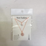 AM5759 Multi-Design Silver-Plated Two Layer Chain And Pendant Set of 1 Pc