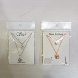 AM5759 Multi-Design Silver-Plated Two Layer Chain And Pendant Set of 1 Pc