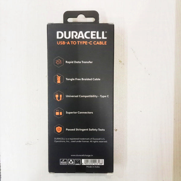 AM5883 Duracell Usb-A To Type C, 65W Braided Sync&Fast Charging USB Cable - 3.9 Feet(1.2M)