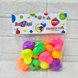AM6030 Squeeze Multicolour Duck Toy Set – Soft & Smooth, 12 Pcs, for 6+ Months