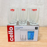 AM6607 Cello Estonia P-Series Glass Tumbler Set, 310ml (Pack of 6)