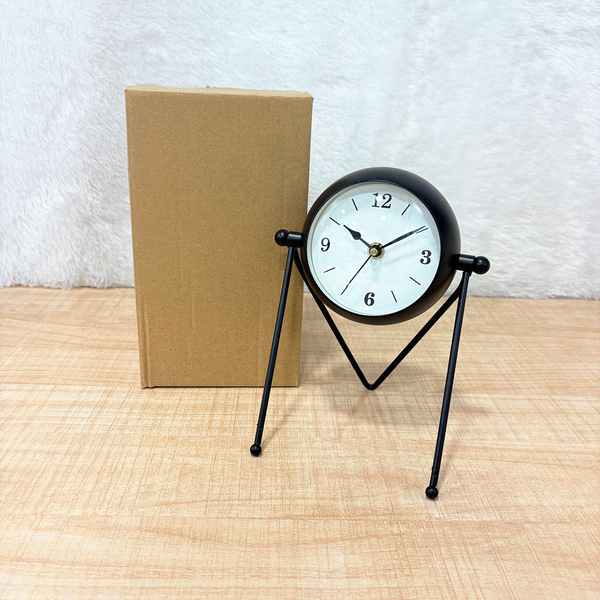 TM0107 Modern Minimalist 2-in-1 Rotating Table Clock & Vanity Mirror - Pack Of 1