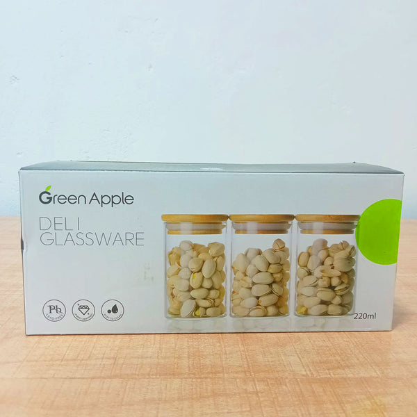 AM5979 Deli Glass Storage Jar (220ml) - Set of 3 Pcs