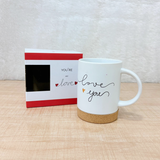 TM0089 "Love You" Ceramic Mug with Insulated Cork Base & Gift Box - Pack of 1
