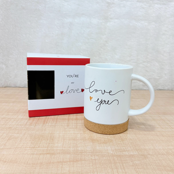 TM0089 "Love You" Ceramic Mug with Insulated Cork Base & Gift Box - Pack of 1