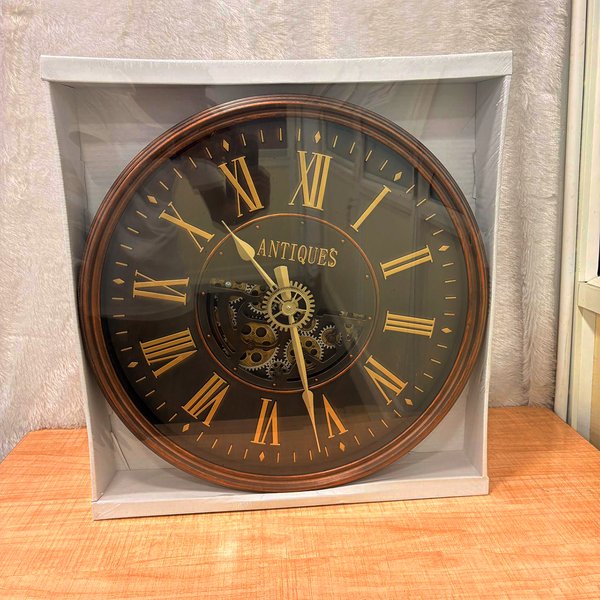 TM0102 Large Industrial Bronze Gear Wall Clock with Exposed Moving Mechanism - Pack of 1