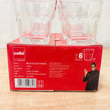 AM2602 Cello Bello Glass Tumbler Set, 155ml, Set of 6