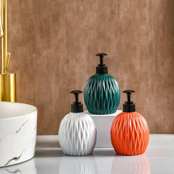 AM6661 Plastic Dimond Cut Design Liquid Soap Dispenser (Pack of 1)