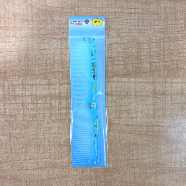 TM0121 Mix-Design Glow-in-the-Dark Blue Cartoon Hair Comb - Pack of 1pc