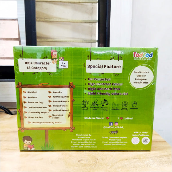 AM5787 Bade Natkhat All in One Early Learning Board Book (13 Category) - For Kids Velcro Book