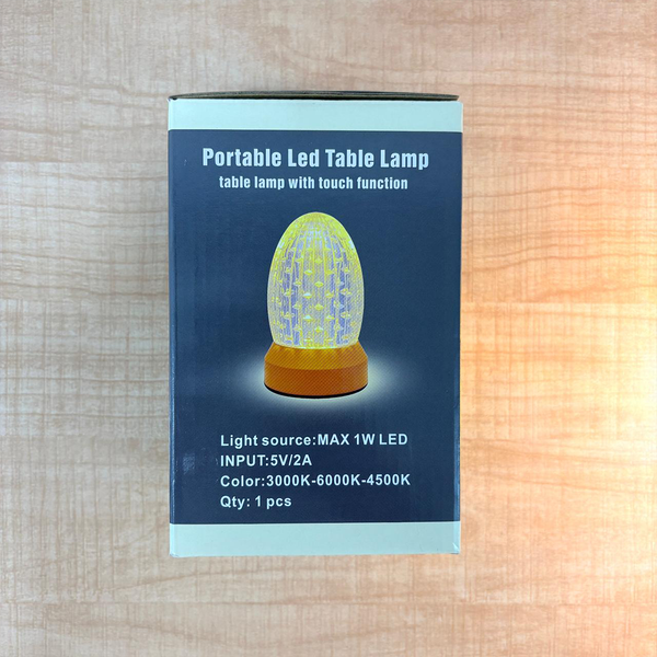 TM0096 Portable Rechargeable LED Crystal Table Lamp – 3 Color Modes & Touch Control