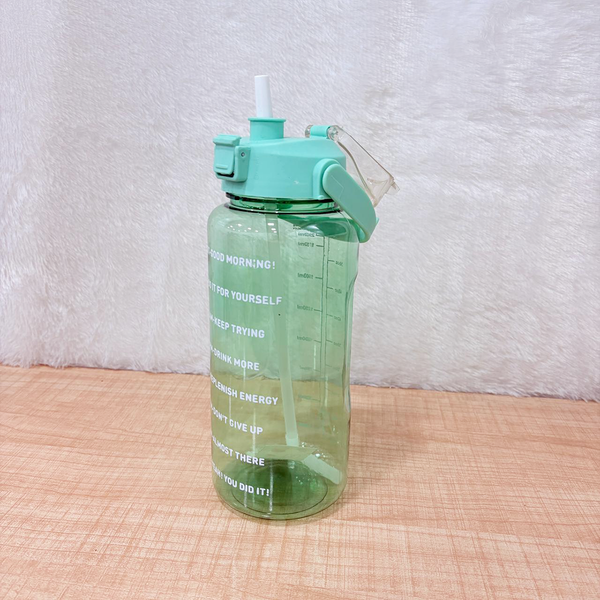 AM6662 Motivational Water Bottle with Time Marker & Straw - 2000ml