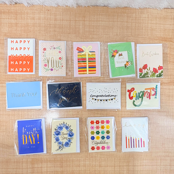 AM6655 Mix-Design Happy Birthday, Thank You & Congratulations Gift Card - Pack of 1