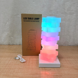 TM0097 Mix-Design Stacked Zen Stone RGB LED Table Lamp with Touch Control - Pack of 1